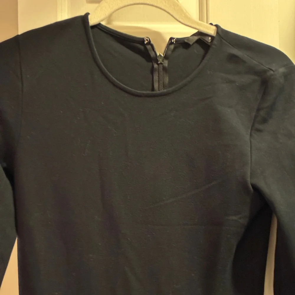 J. Crew Womens A Line Dress Black Pleated Long Sleeve‎ Sz 4